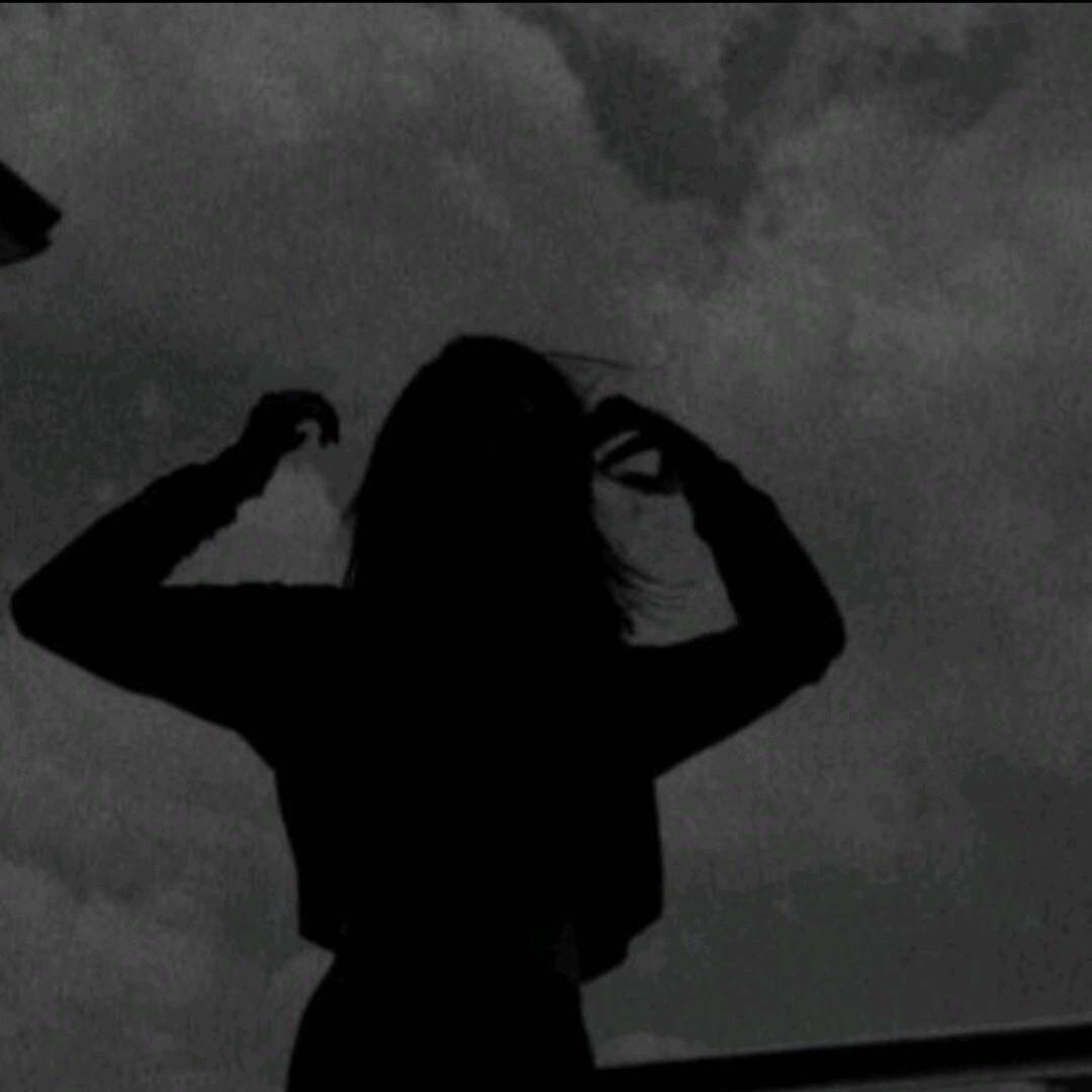 Silhouette Girl​ pfp Profile Picture with Sky in Background