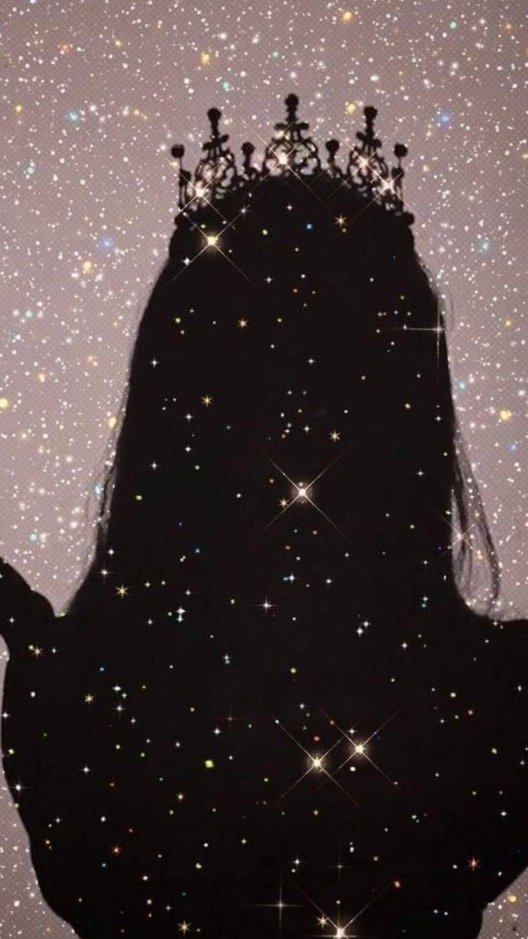 Girl with Shiny Crown and Starry Background pfp Profile Picture