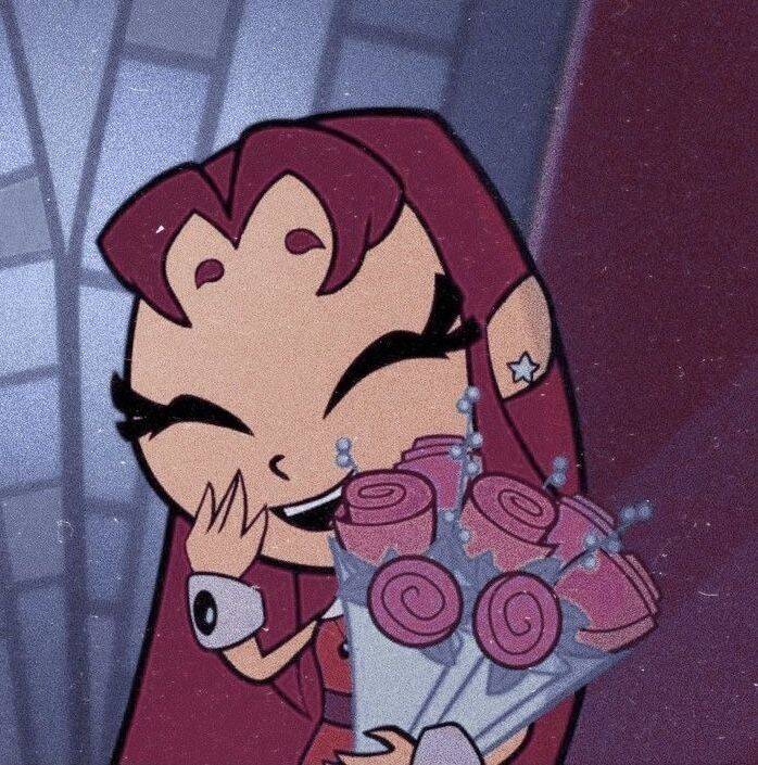 Cartoon Character with Flowers pfp Profile Picture
