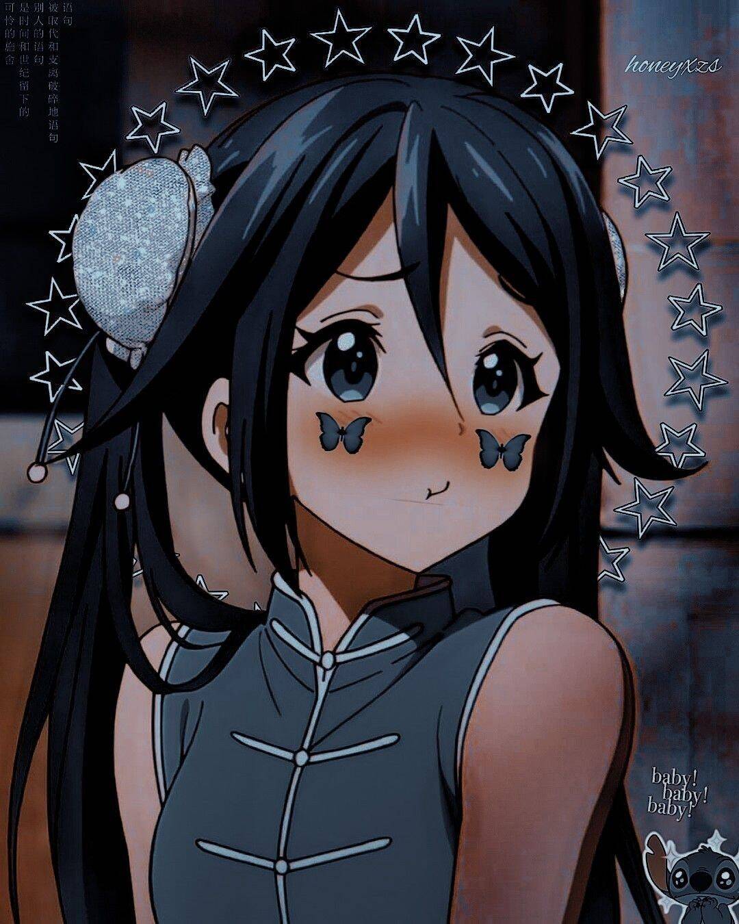 Anime Girl with Butterflies pfp Profile Picture