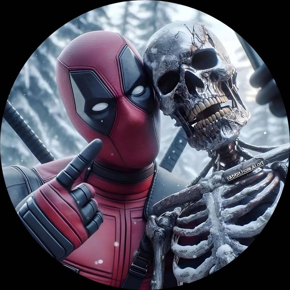 Deadpool with Skeleton pfp Profile Picture