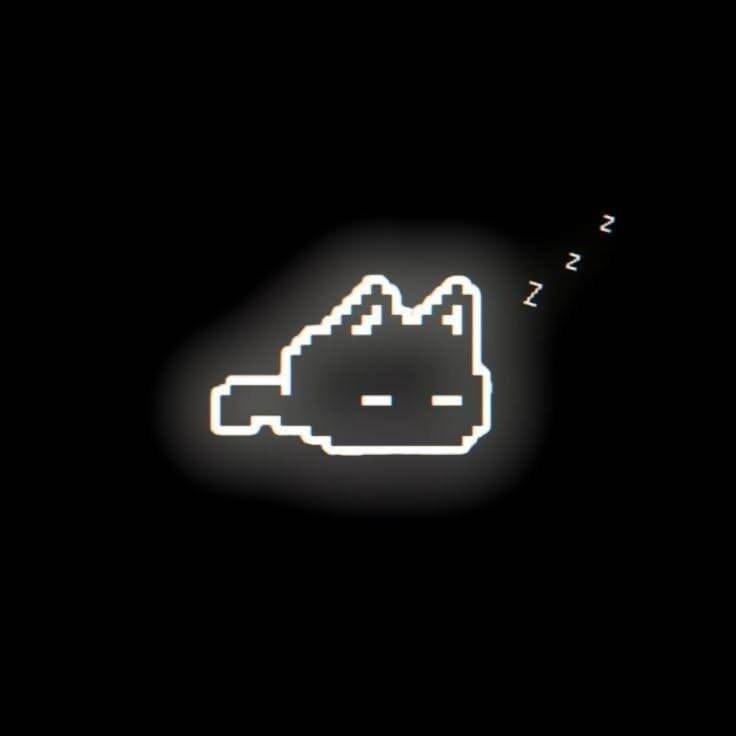Black Profile Picture of Pixelated Cat Sleeping