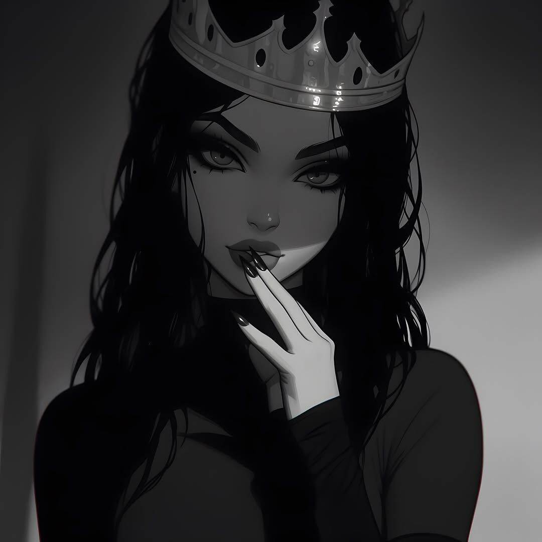 Dark Style pfp Profile Picture with Crown