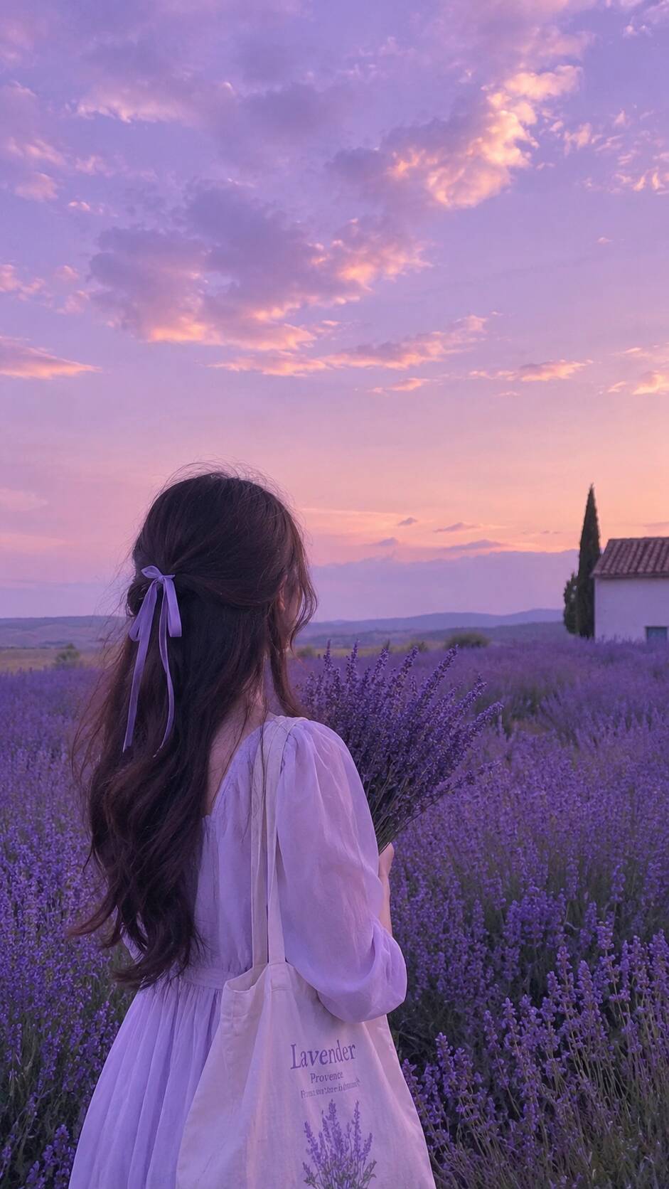 Purple pfp Profile Picture in Lavender Field