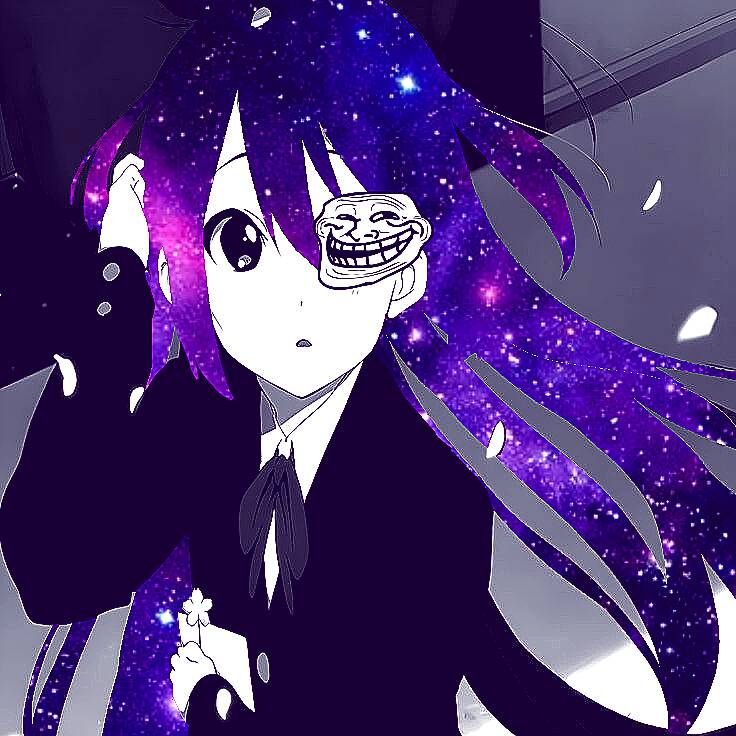 Purple pfp Profile Picture of Anime with Galaxy Effect