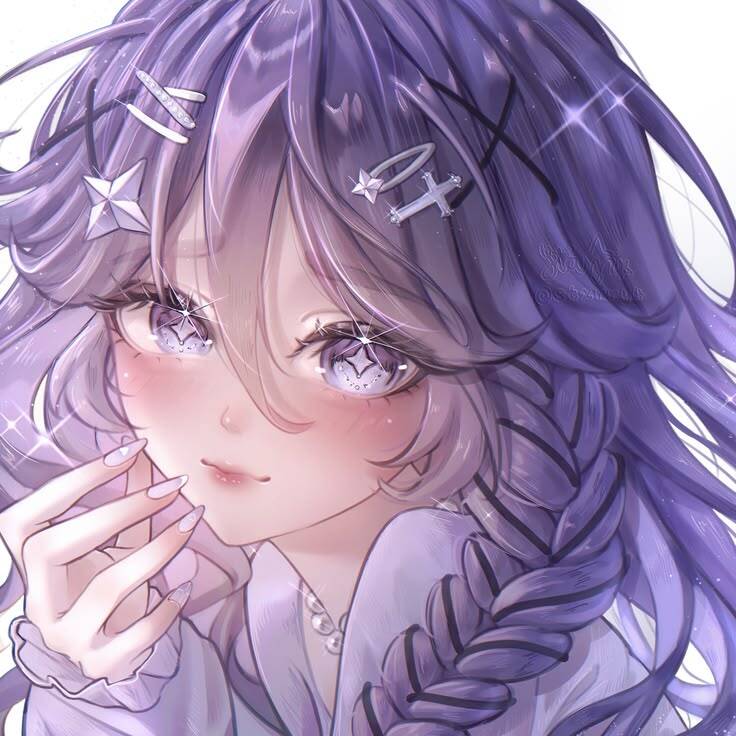 Purple pfp Profile Picture of Enchanting Anime Girl
