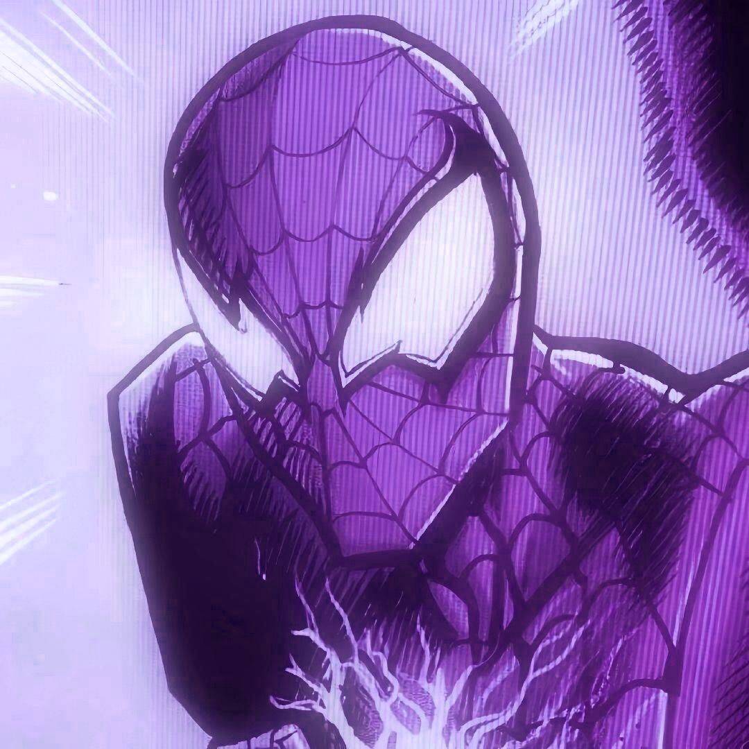 Purple Profile Picture of Stylized Spider-Man pfp Profile Picture