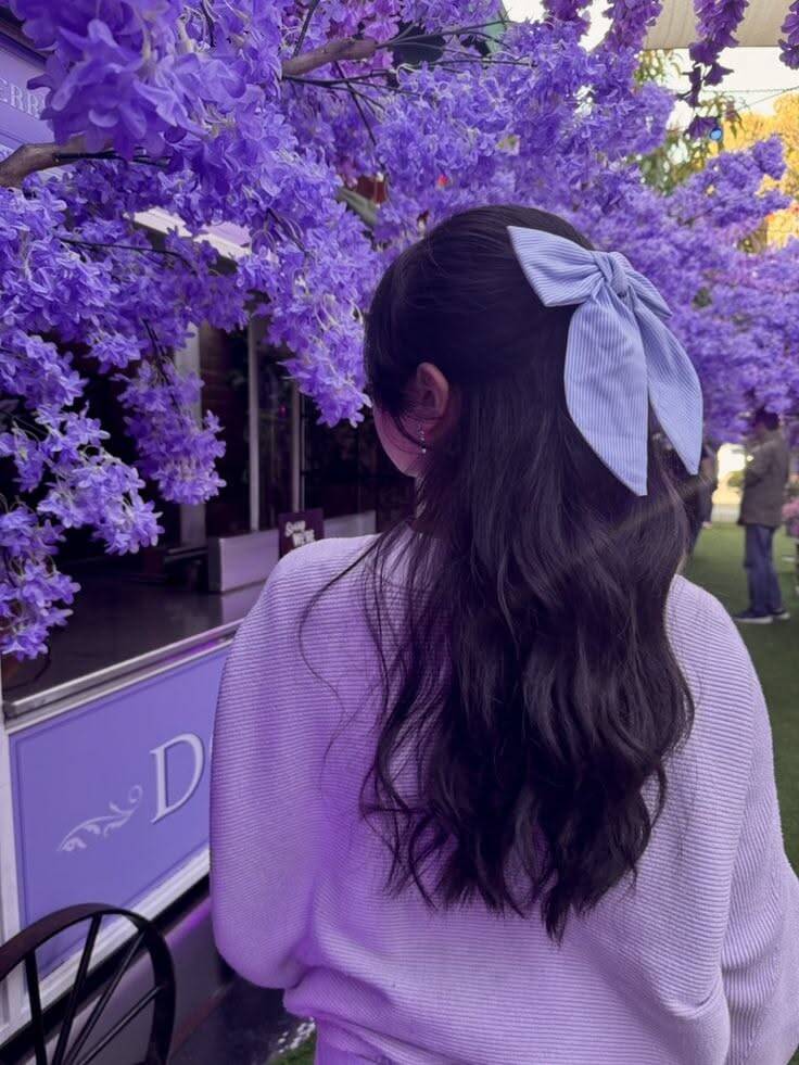 Purple pfp Profile Picture with Blue Bow