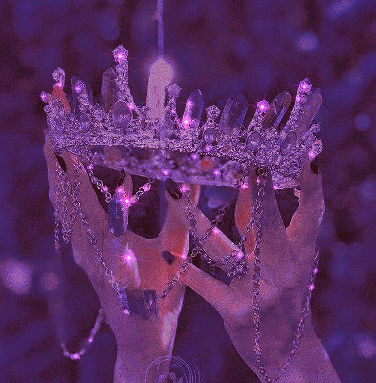 Purple pfp Profile Picture with Crystal Crown