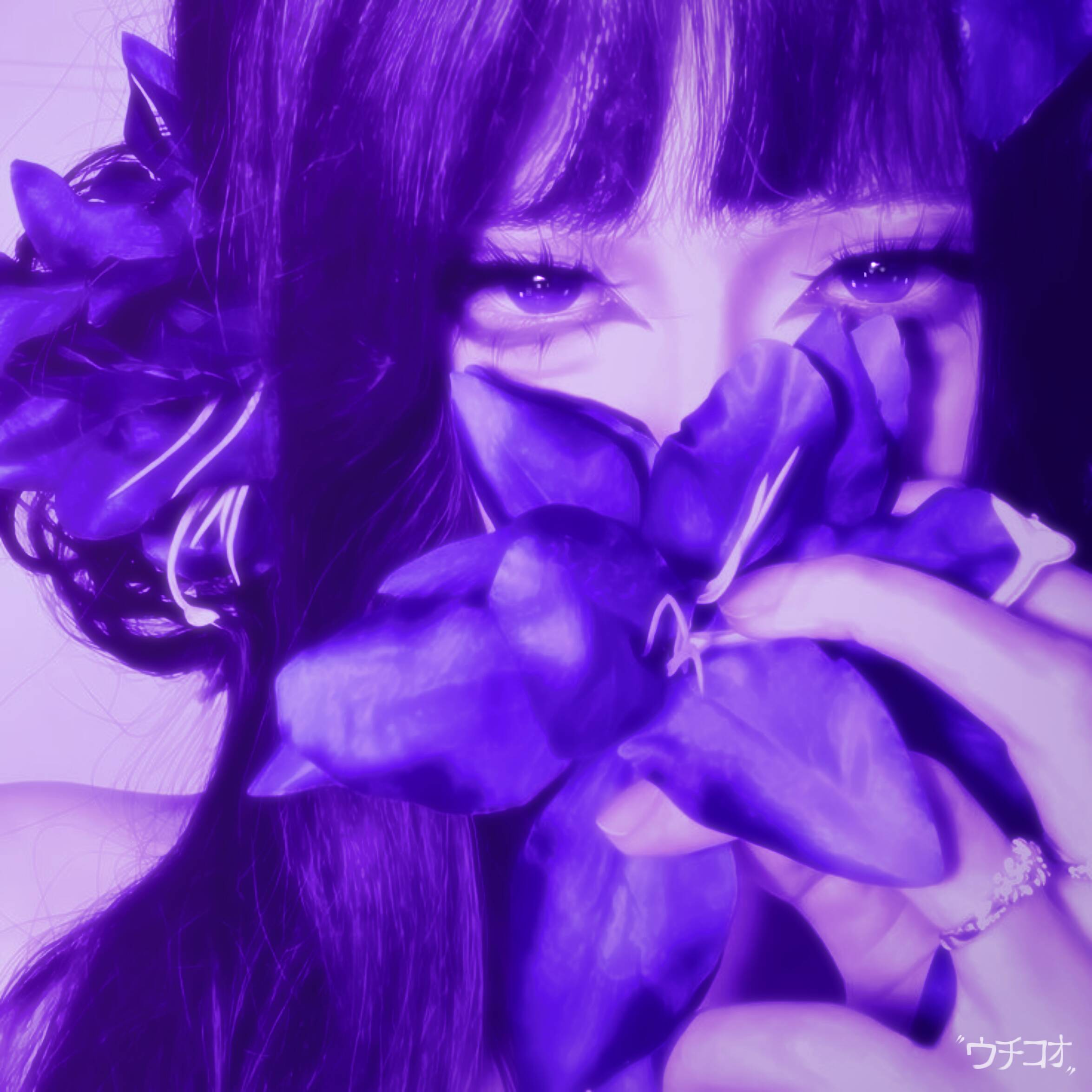 Purple pfp Profile Picture with Mysterious Flowers