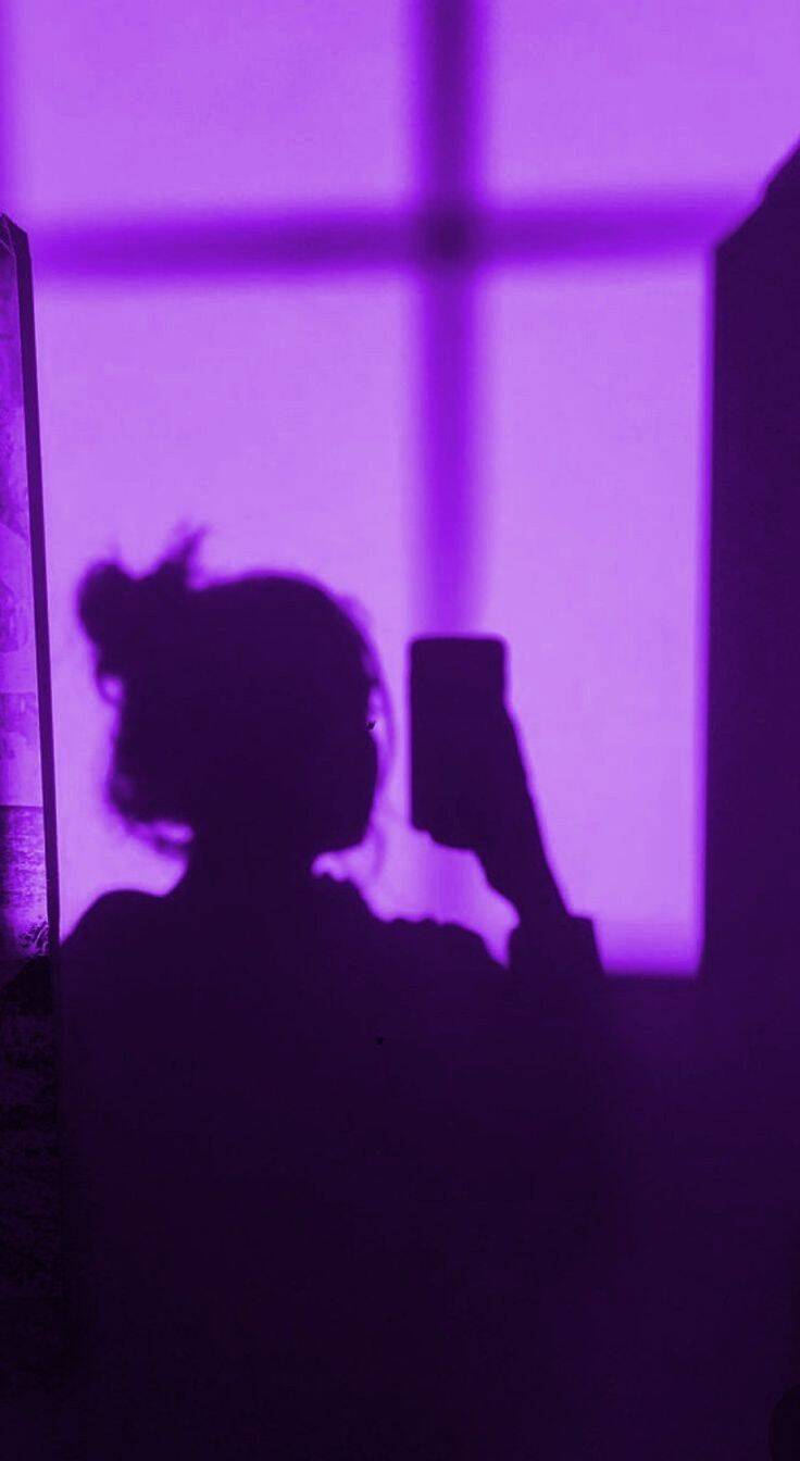 Purple pfp Profile Picture with Mysterious Silhouette