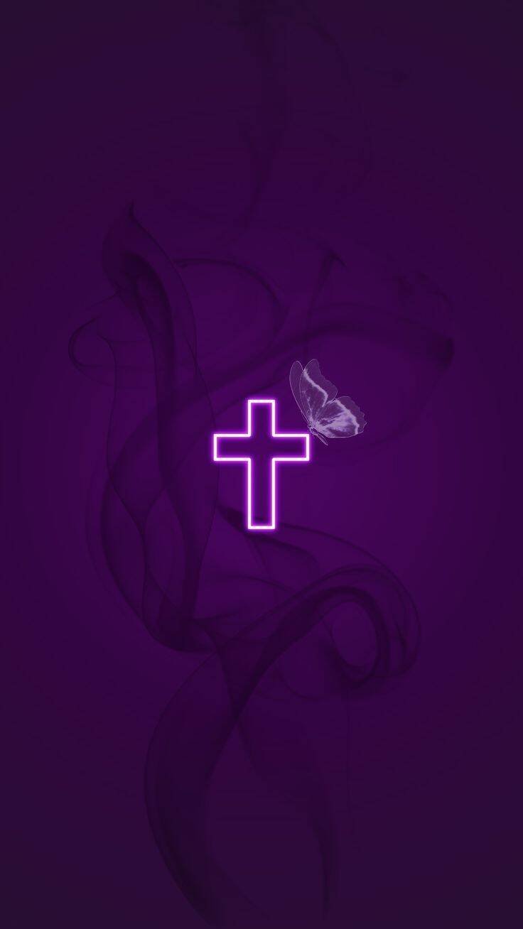 Purple pfp Profile Picture with Shining Cross