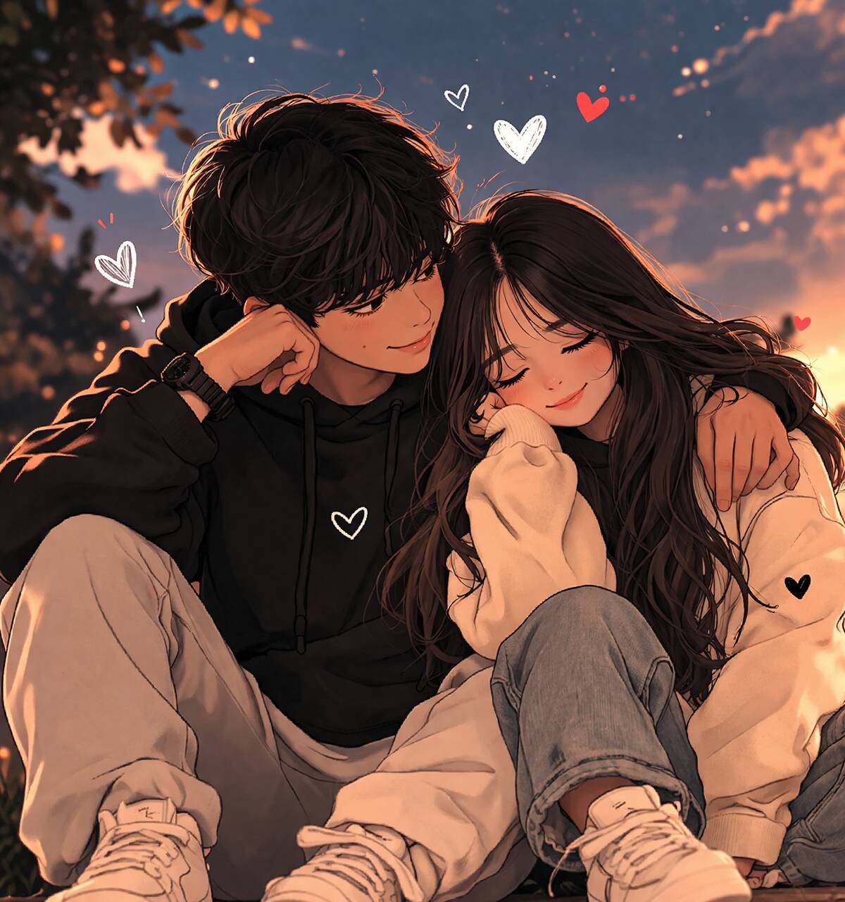 Romantic Embrace Matching Couple pfp Profile Picture