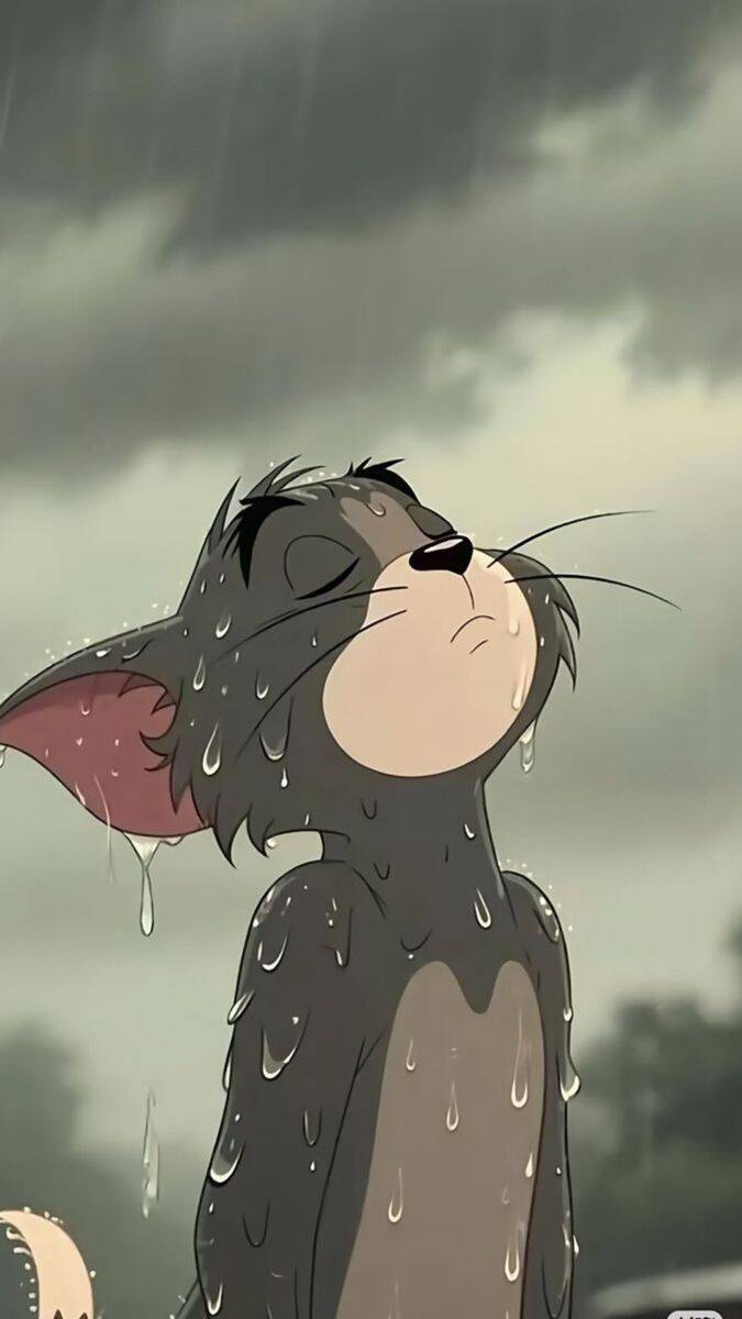 Sad Cat in the Rain pfp Profile Picture for Whatsapp