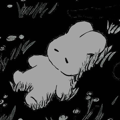 Sad Plush Bunny Lying on the Grass pfp Profile Picture