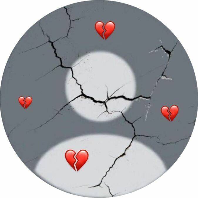 Sad Silhouette pfp Profile Picture with Broken Heart