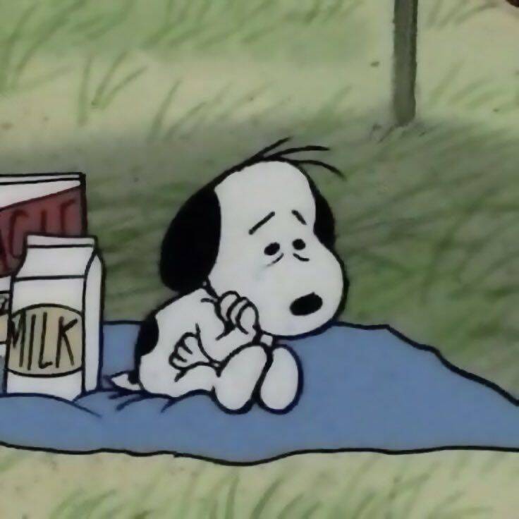 Sad pfp Profile Picture of Snoopy Sitting Alone