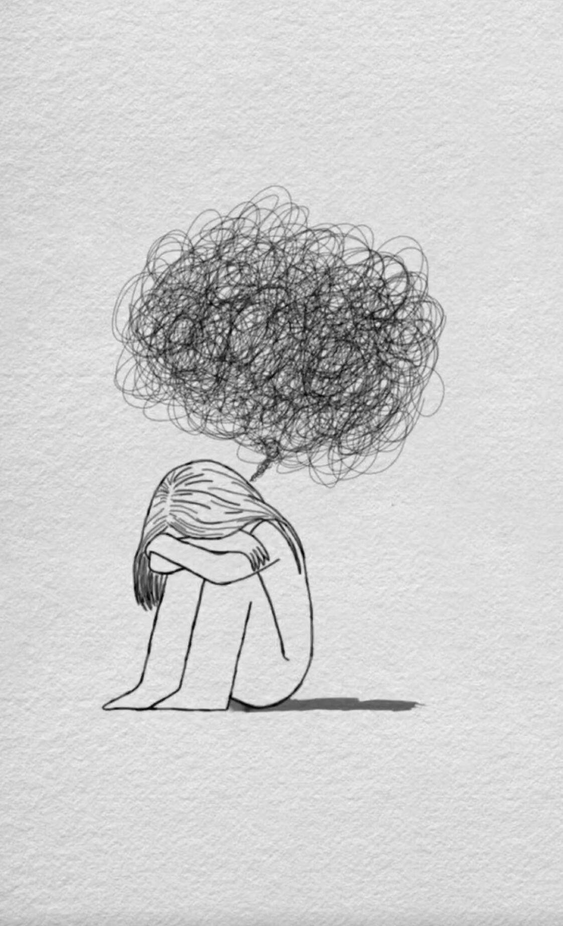 Sad pfp Profile Picture of Woman with Confused Thoughts