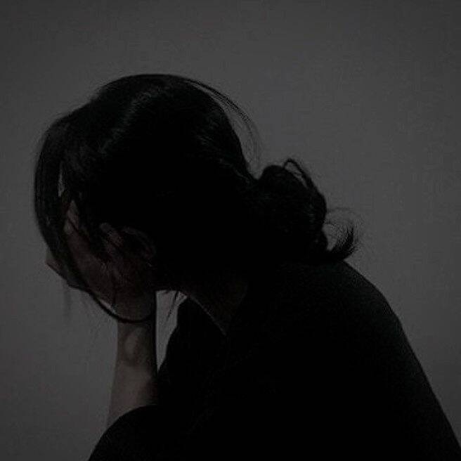 Sad Woman pfp Profile Picture with Hand on Face