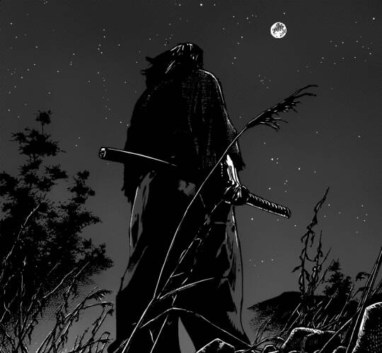 Black pfp Profile Picture of Samurai Under the Moon