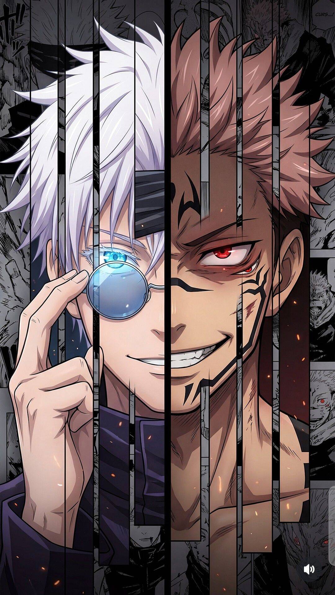 Satoru Gojo pfp Profile Picture with Itadori Yuji Split