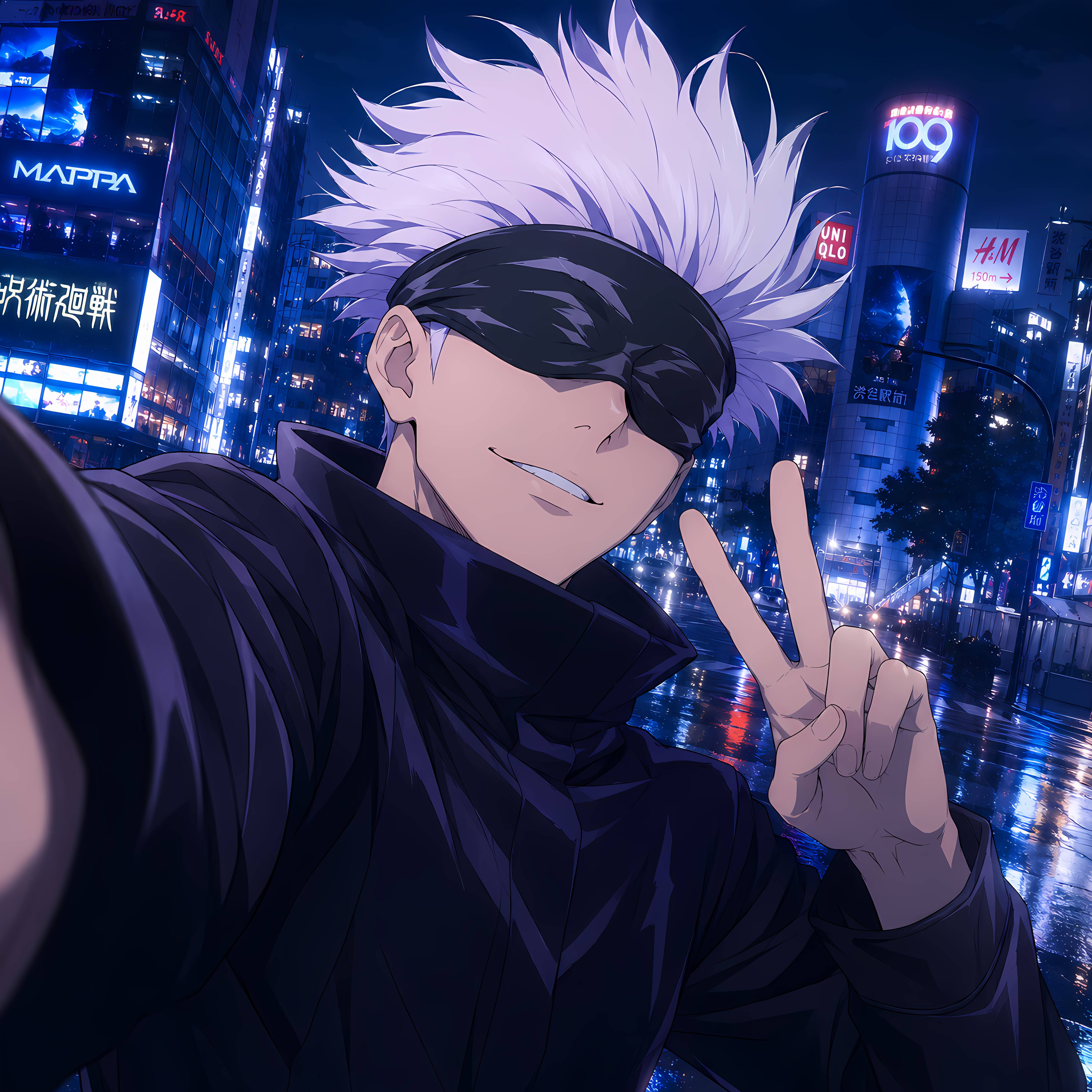 Satoru Gojo pfp Profile Picture Making Peace and Love in the City