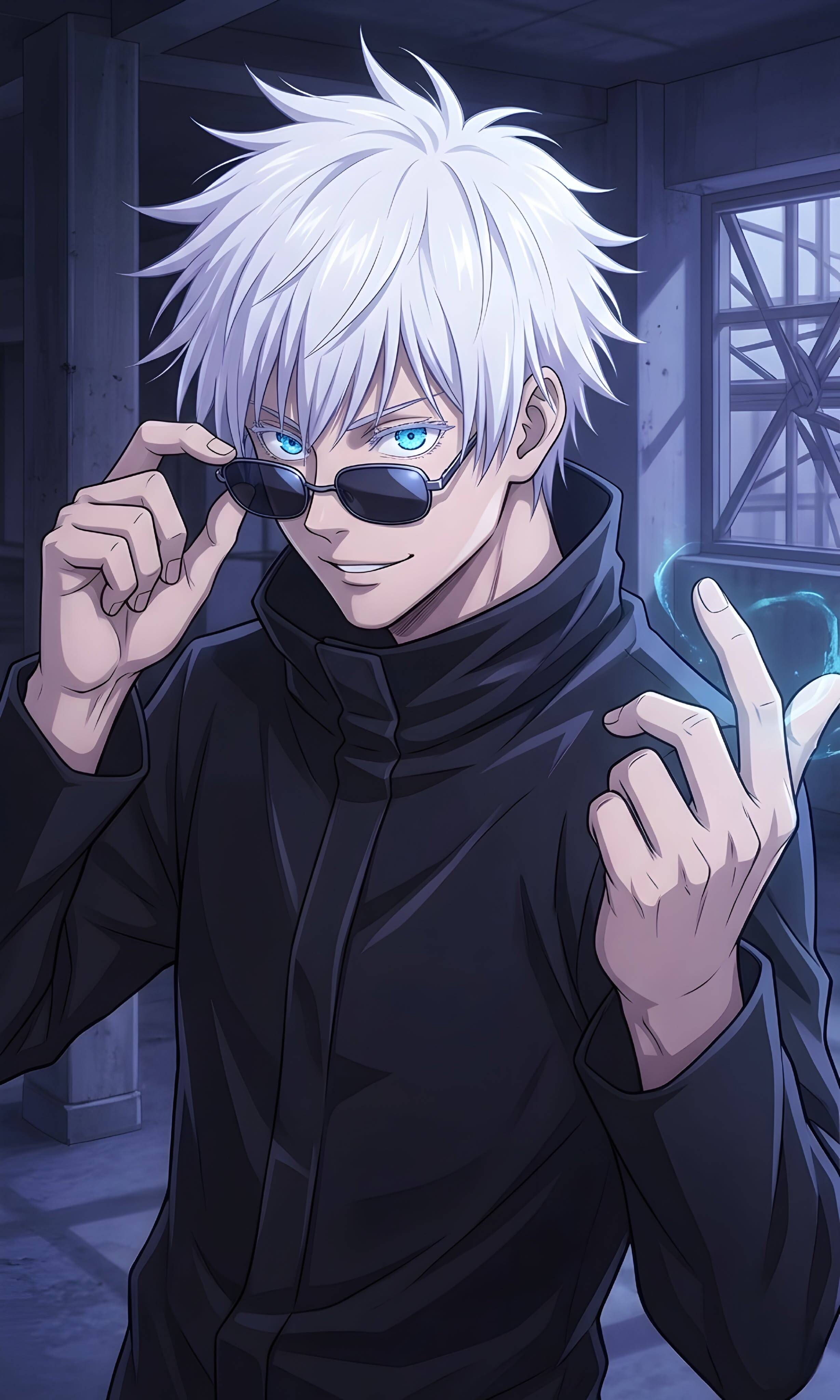 Satoru Gojo pfp Profile Picture with Glasses and Confident Smile