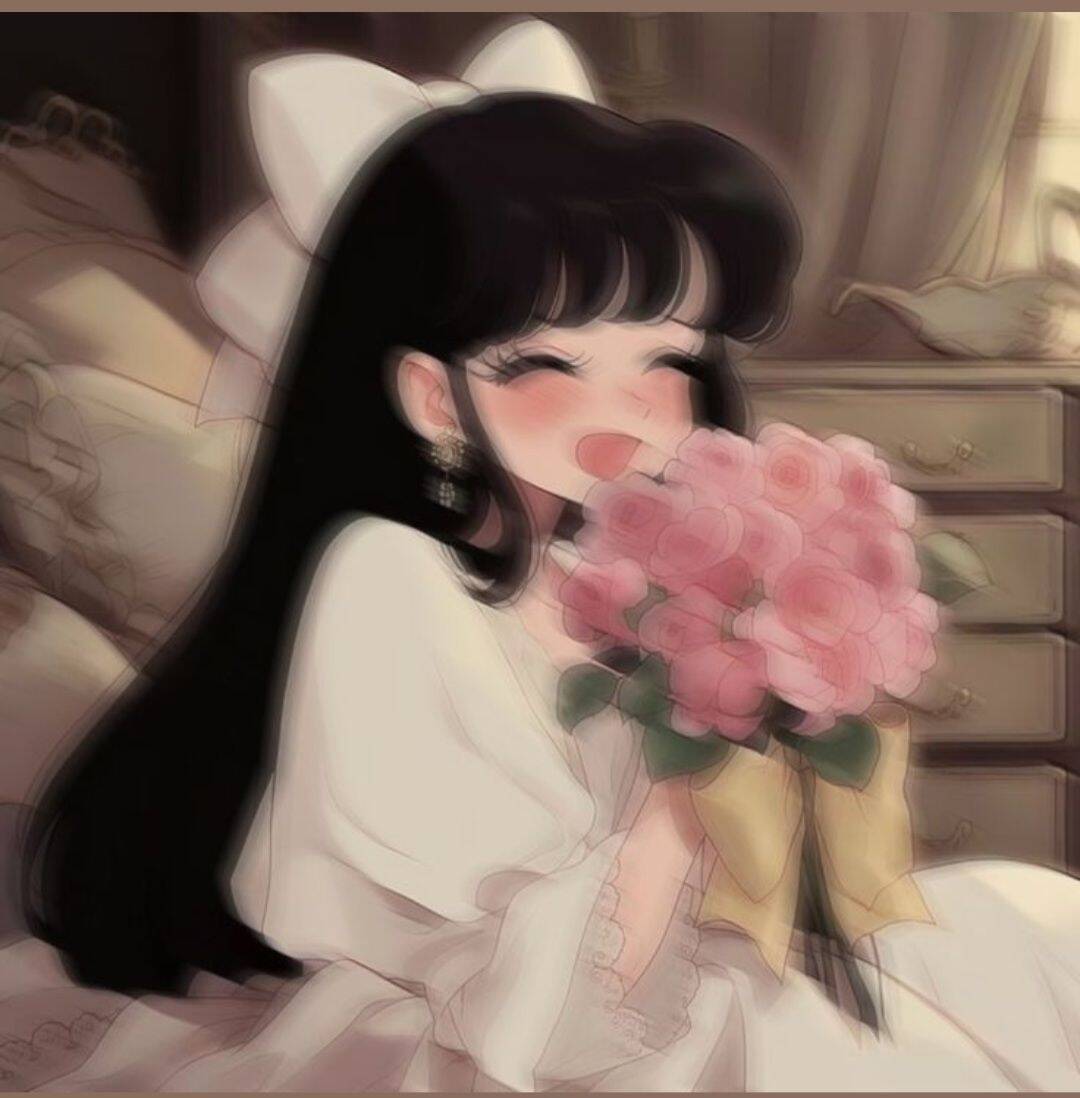 Anime pfp Profile Picture with Flowers for TikTok
