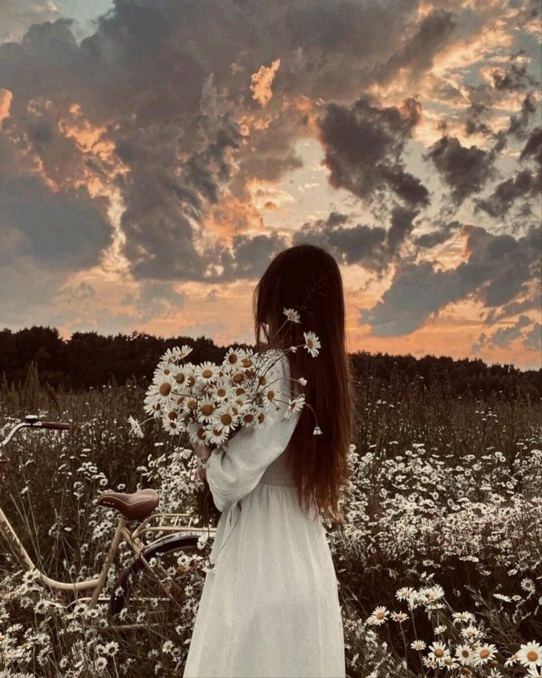 Romantic in the Field with Flowers pfp Profile Picture for TikTok