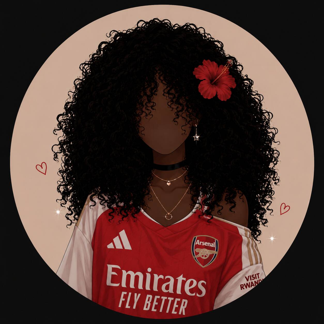 Woman Drawing Style pfp Profile Picture with Flower