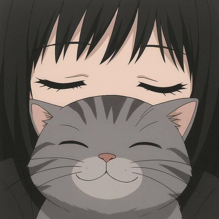 Anime with Cute Cat pfp Profile Picture for TikTok