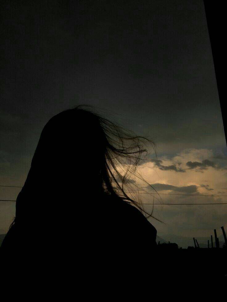 Girl​ pfp Profile Picture with Silhouette and Dramatic Sky