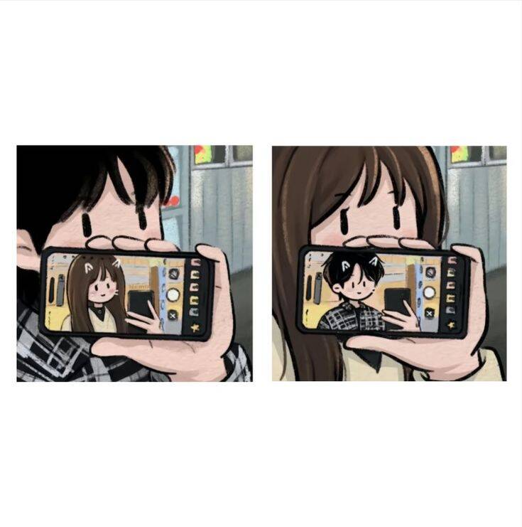 Smartphone pfp Profile Picture for Matching Couple