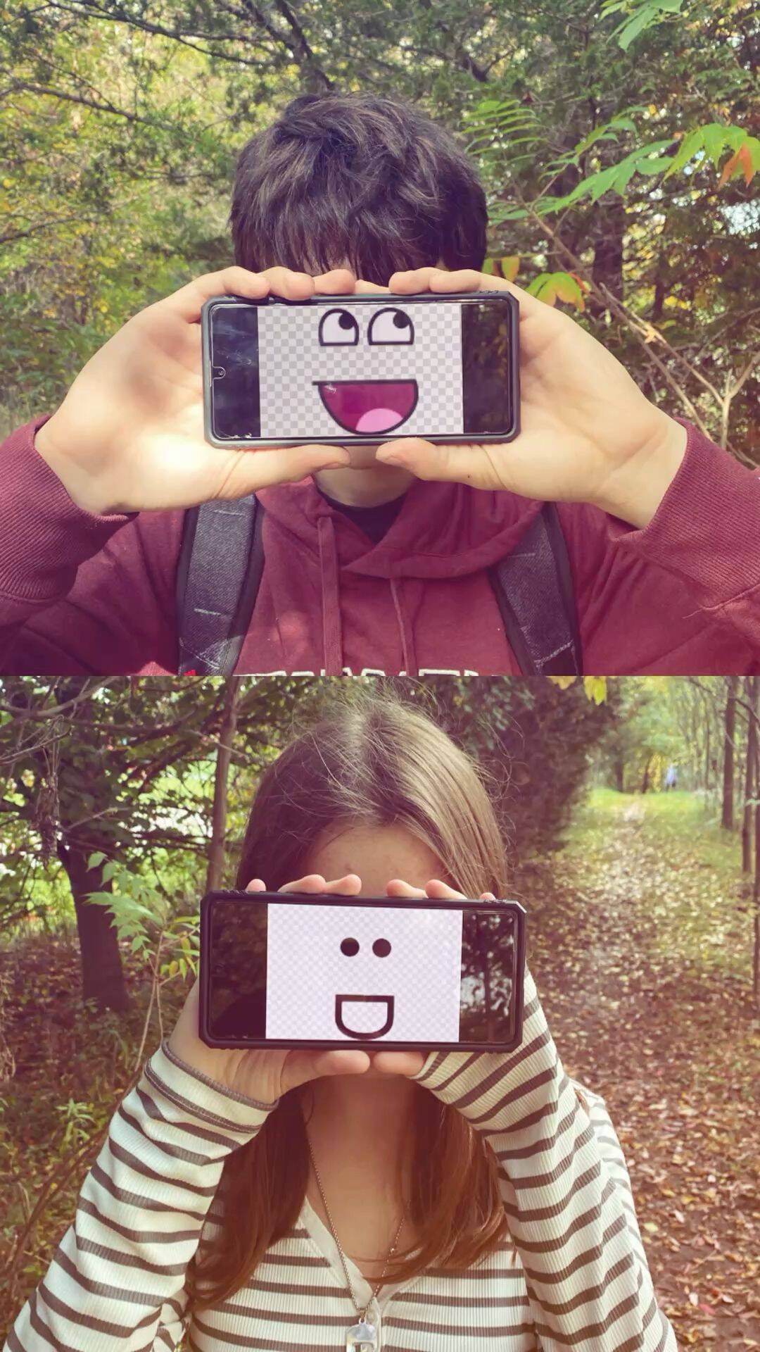 Smiling and Phones pfp Profile Picture for Matching Couple