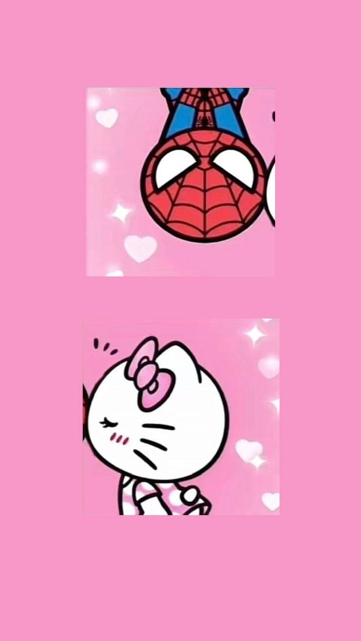 Spider Man and Hello Kitty Matching Couple pfp Profile Picture