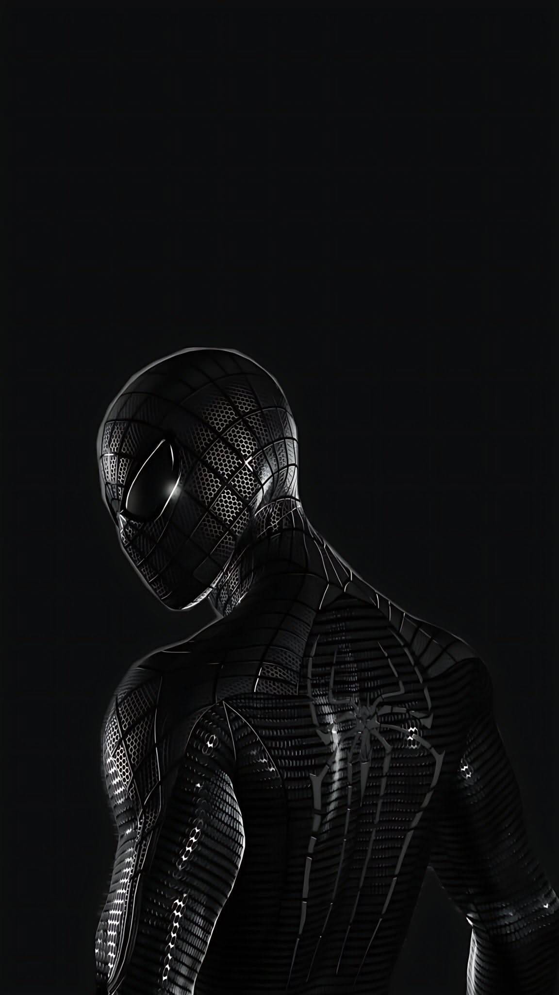 Black Profile of Spider-Man in Black Suit pfp Profile Picture