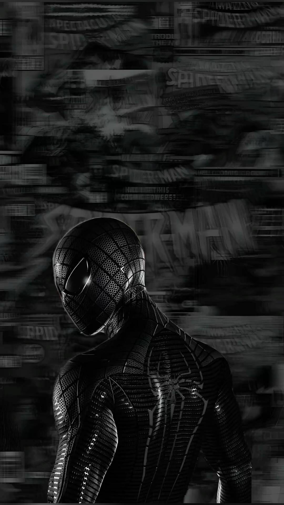 Black Profile of Spider-Man on Dark Background pfp Profile Picture