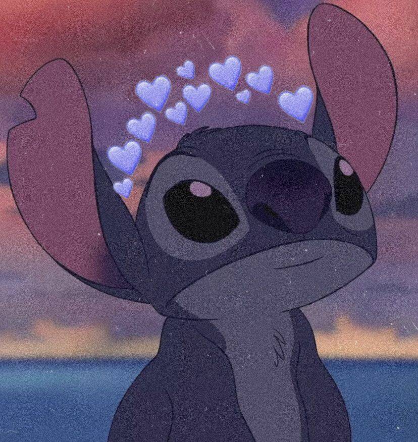 Stitch Drawing with Hearts pfp Profile Picture for Instagram Girl​