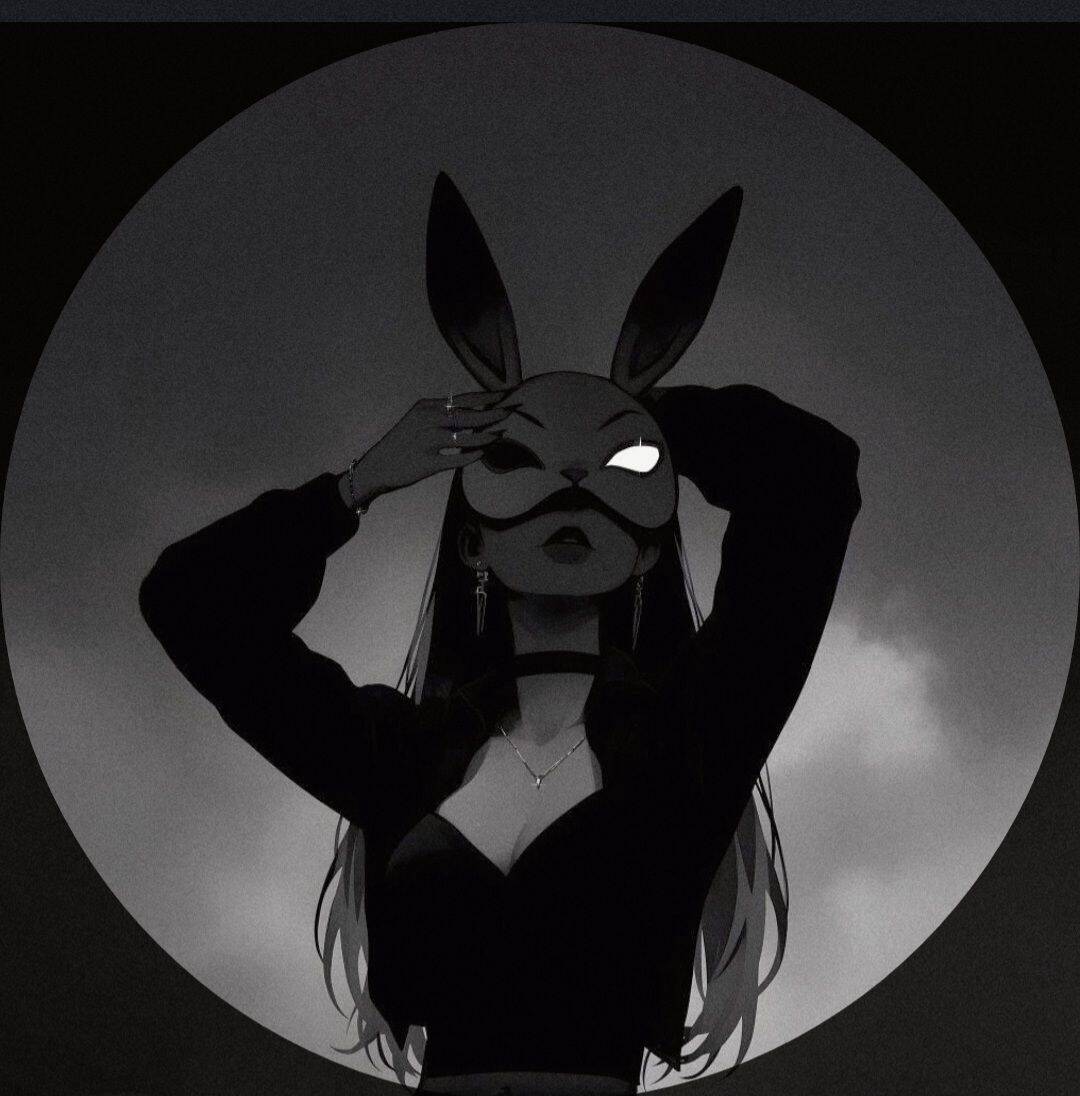 Girl​ pfp Profile Picture with Bunny Mask for Whatsapp