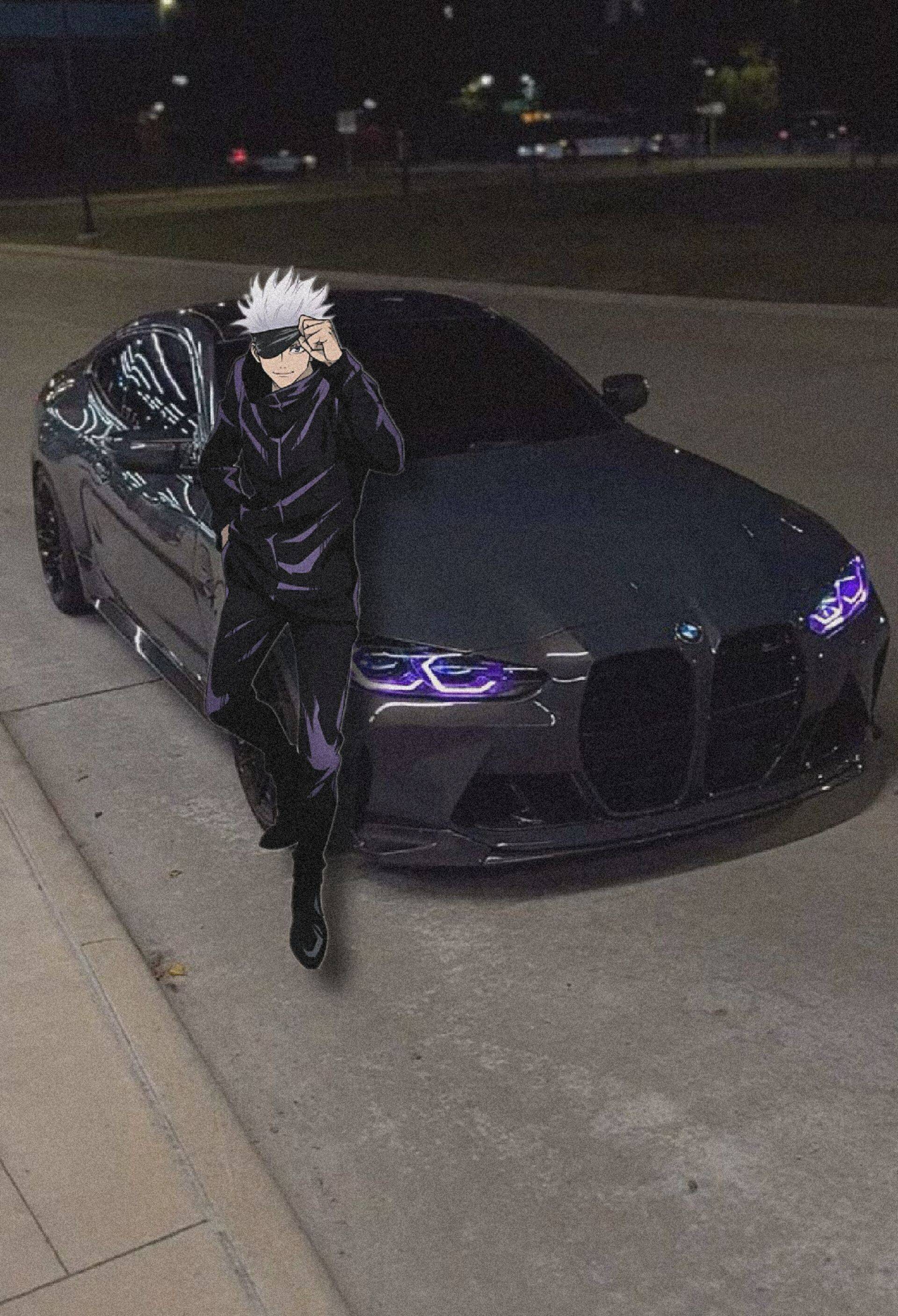 Stylish Character pfp Profile Picture Next to Black Car Boy​