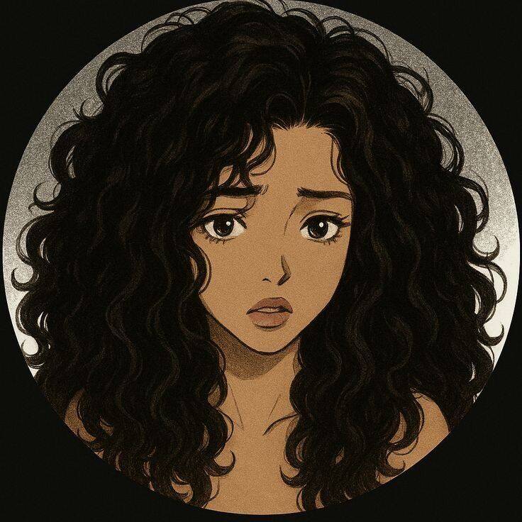 Girl​ Pfp Profile Picture with Curly Hair for WhatsApp