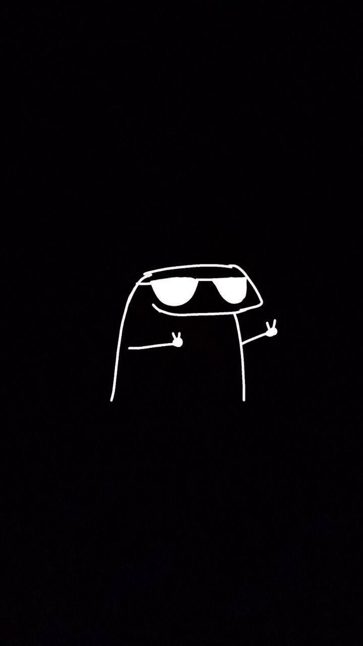 Black Profile of Fun Character with Sunglasses pfp Profile Picture