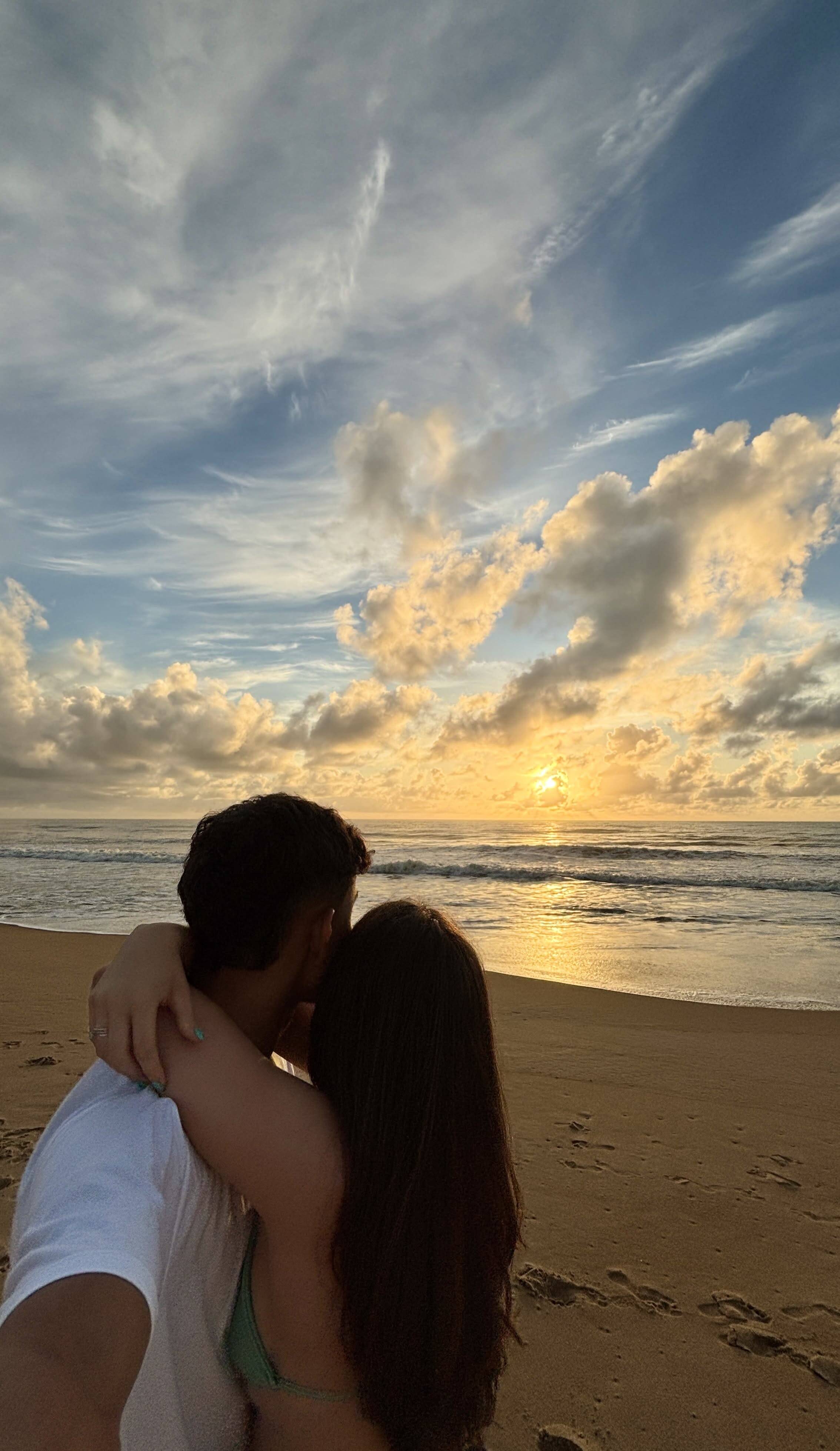 Matching Couple at Sunset on the Beach pfp Profile Picture