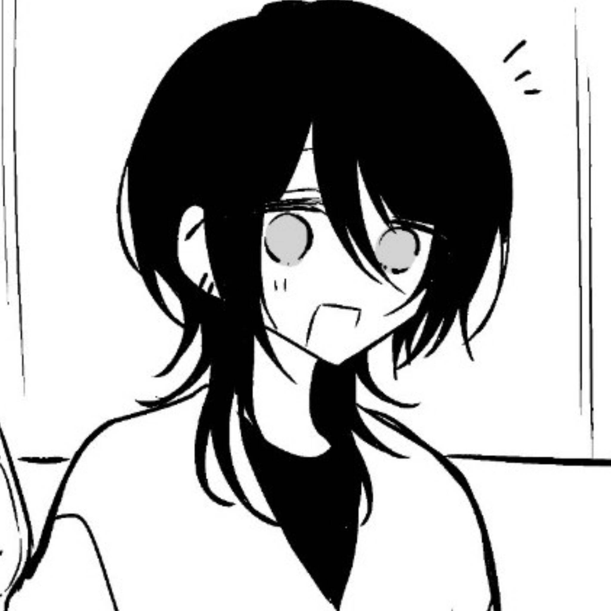 Black Anime Character with Surprised Expression pfp Profile Picture