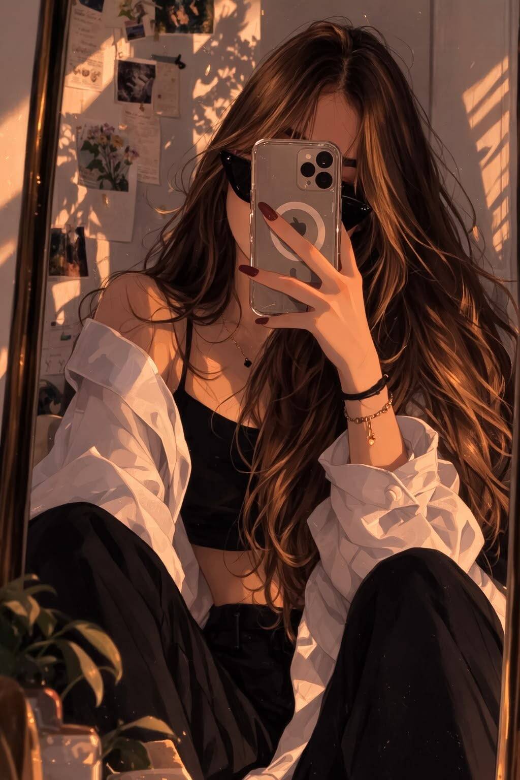 TikTok pfp Profile Picture Stylish Girl with Sunglasses