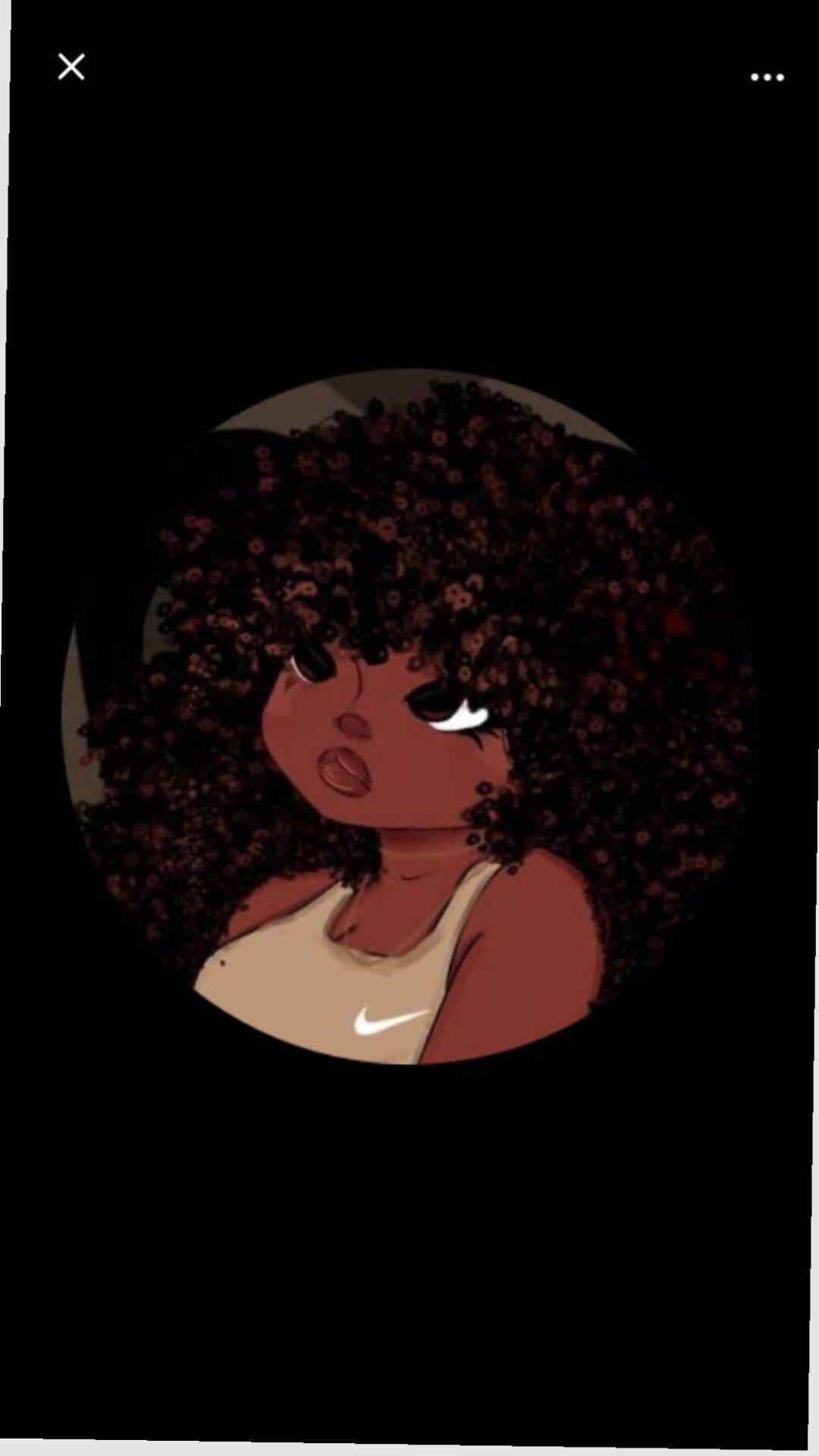 Girl​ pfp Profile Picture with Afro Drawing