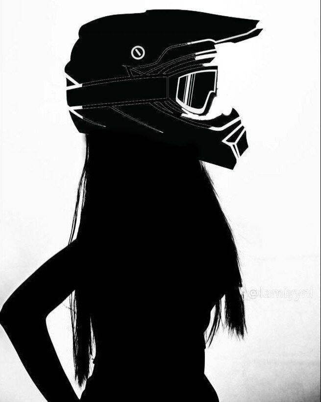 Girl​ pfp Profile Picture with Motorcycle Helmet