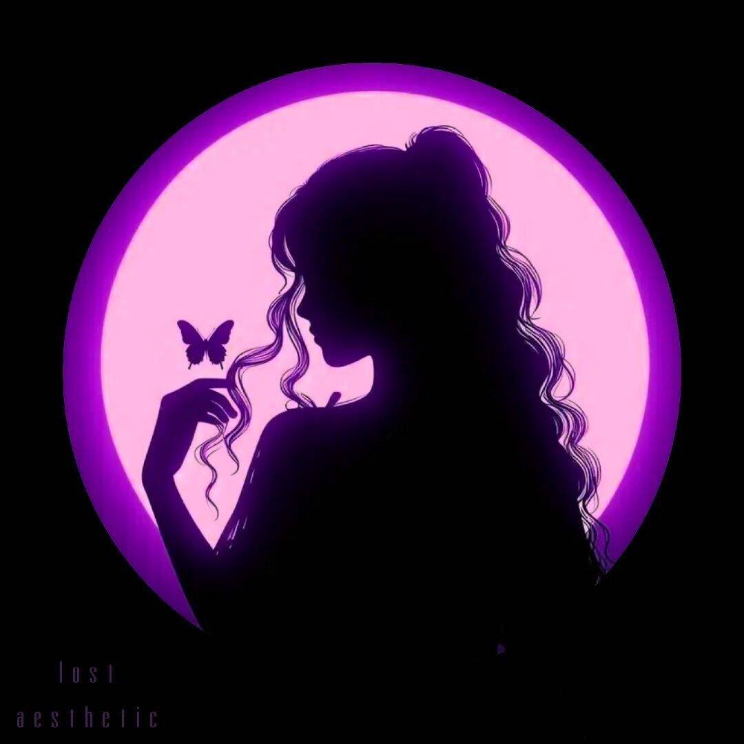 Girl​ pfp Profile Picture with Silhouette and Butterfly
