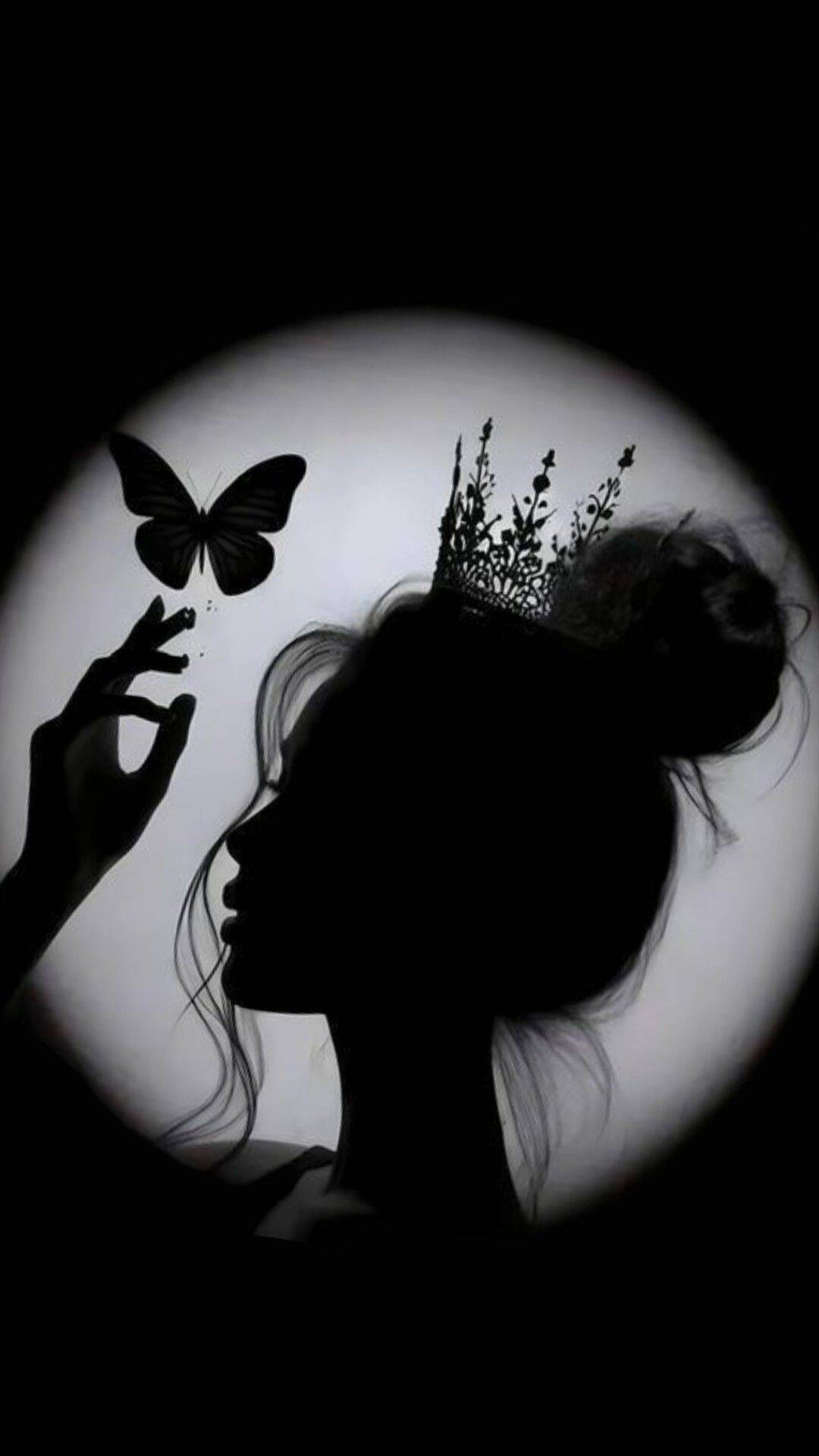 Girl​ pfp Profile Picture with Silhouette and Butterfly