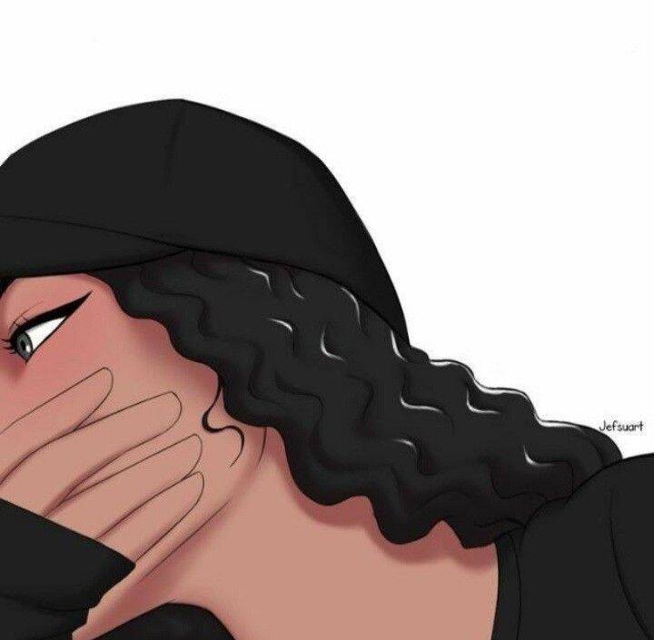 Girl​ pfp Profile Picture with Drawing Style and Black Cap